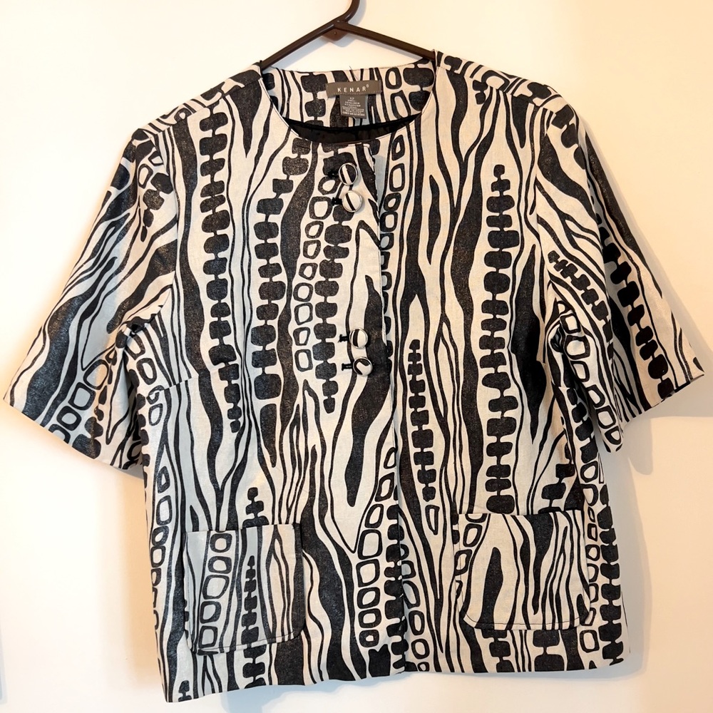Kenar Short Sleeve Jacket Blazer Sz 12. (090)
